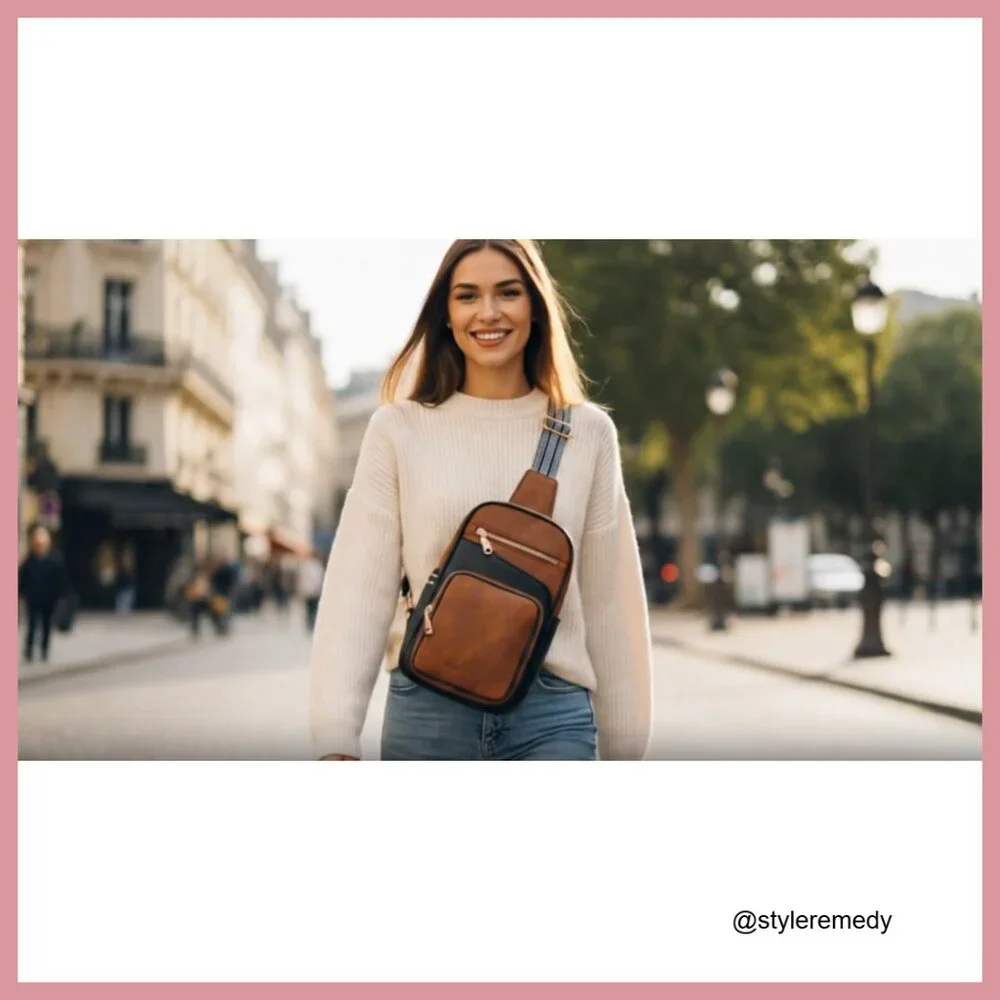 Anti Theft RFID Crossbody Sling Bag Vegan Leather Travel Purse